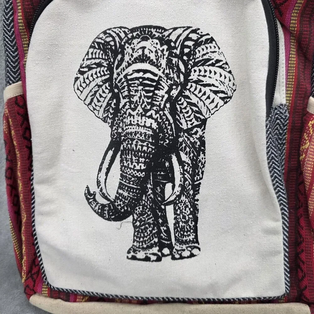 Himalayan Hemp THC Free Backpack Made in Nepal Lightweight Daypack - Picture 3 of 9